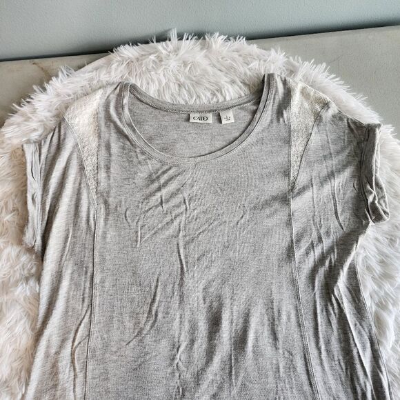 Cato Gray Flared Short Sleeve Tunic - Picture 6 of 11